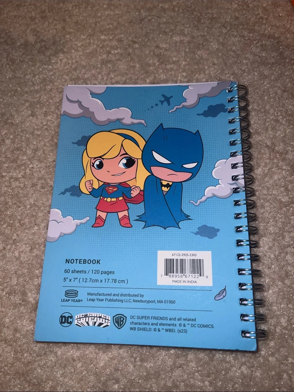 NWT 2pc DC Super Friends Pencil Pouch & Notebook